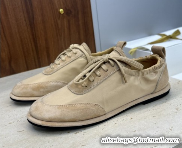 Low Price The Row Suede and Fabric Sneakers Beige 0224066 2026
