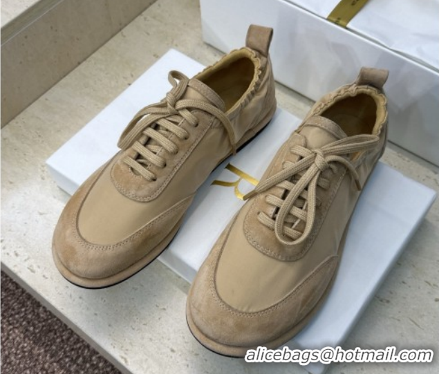 Low Price The Row Suede and Fabric Sneakers Beige 0224066 2026