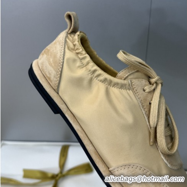 Low Price The Row Suede and Fabric Sneakers Beige 0224066 2026