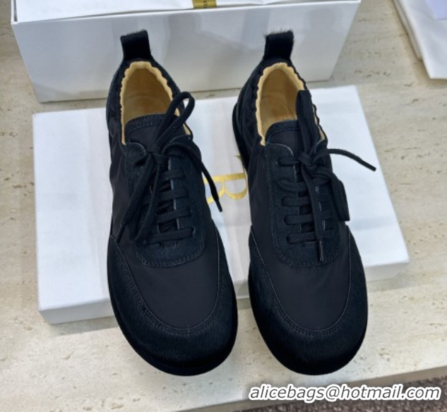 Good Quality The Row Suede and Fabric Sneakers Black 0224067 2026
