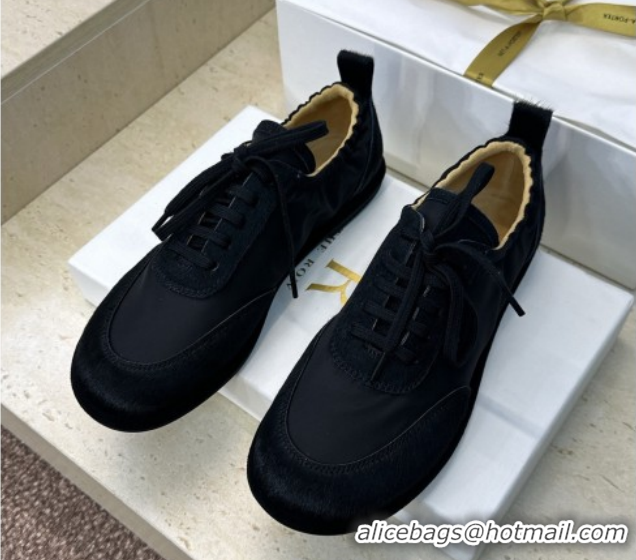 Good Quality The Row Suede and Fabric Sneakers Black 0224067 2026