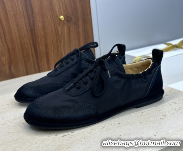 Good Quality The Row Suede and Fabric Sneakers Black 0224067 2026