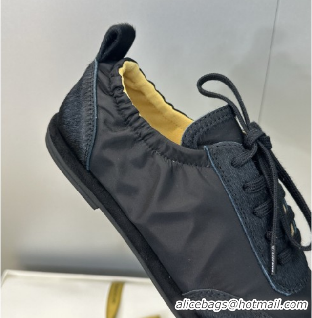 Good Quality The Row Suede and Fabric Sneakers Black 0224067 2026