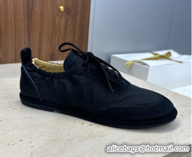 Good Quality The Row Suede and Fabric Sneakers Black 0224067 2026