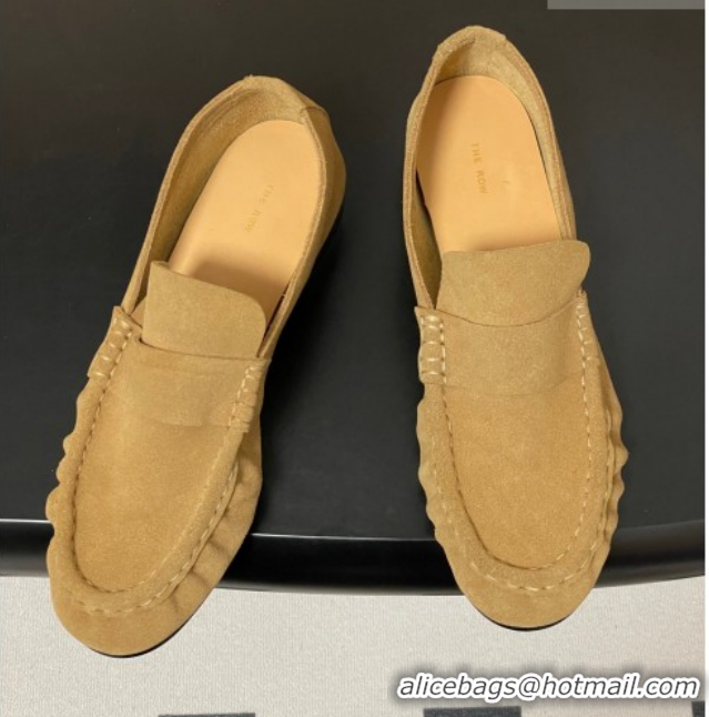 Durable The Row Suede Loafers TR022401 Apricot 2026