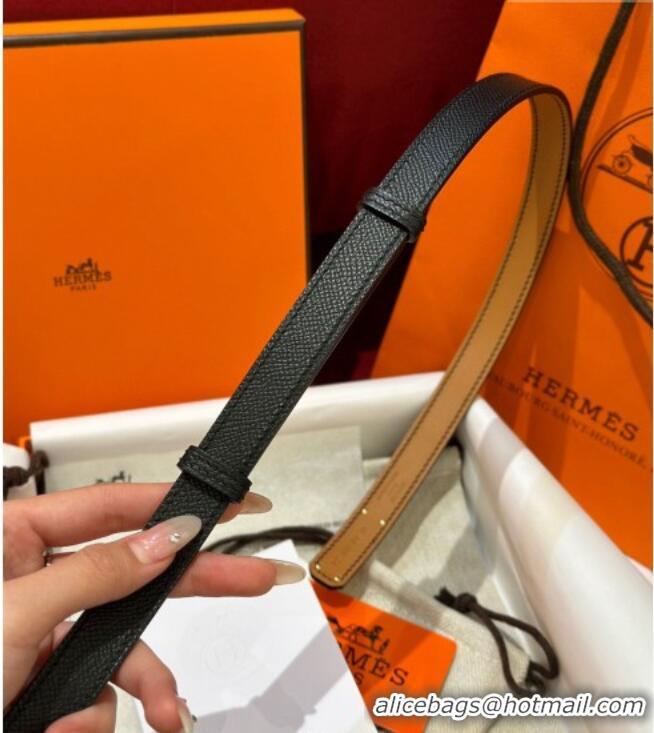 Cheapest Hermes Kelly Duo Belt 1.8cm in Epsom Calfskin H102202 Black/Gold 2024