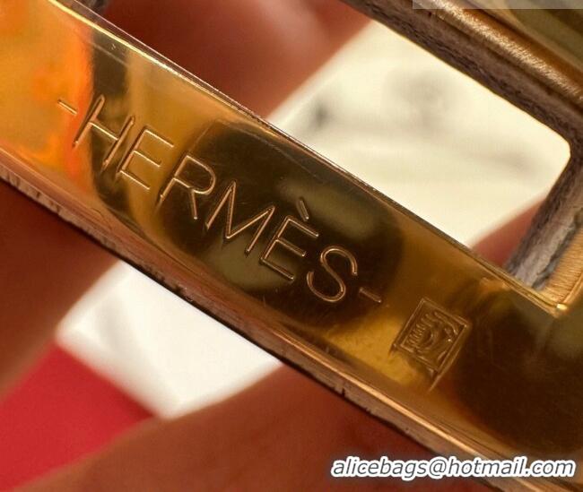 Grade Design Hermes Kelly Duo Belt 1.8cm in Epsom Calfskin H102202 White/Gold 2024