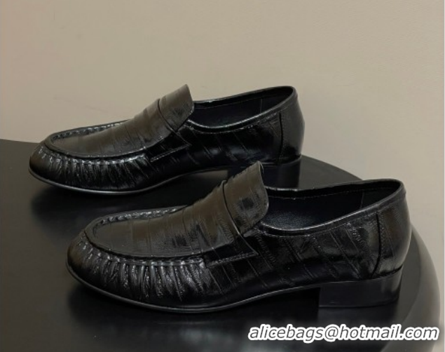 Popular Style The Row Loafers in Eel Embossed Leather TR022402 Black 2026