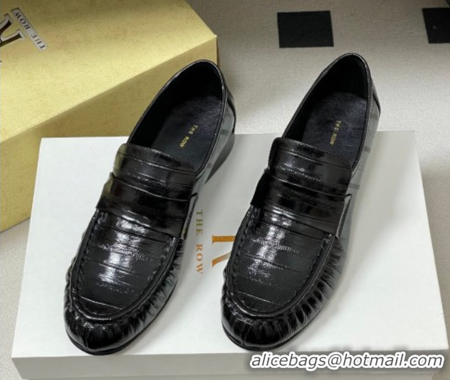 Popular Style The Row Loafers in Eel Embossed Leather TR022402 Black 2026