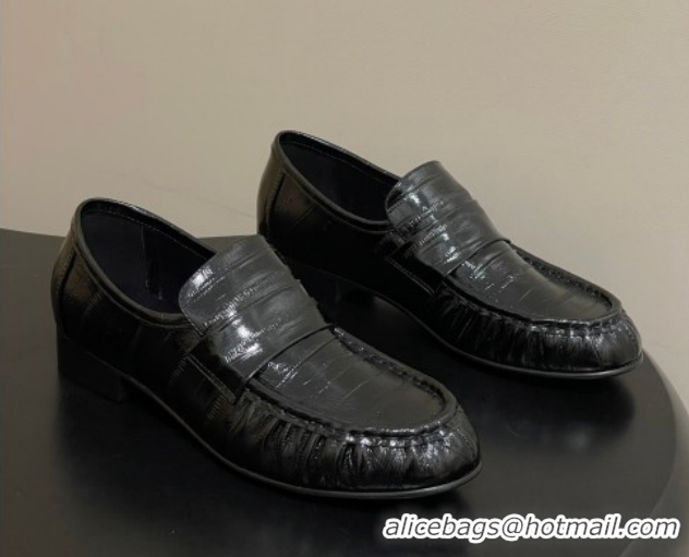 Popular Style The Row Loafers in Eel Embossed Leather TR022402 Black 2026