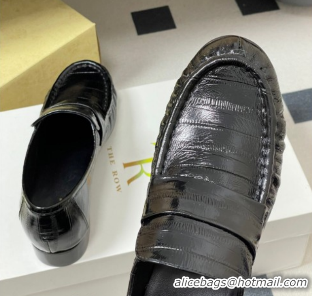 Popular Style The Row Loafers in Eel Embossed Leather TR022402 Black 2026