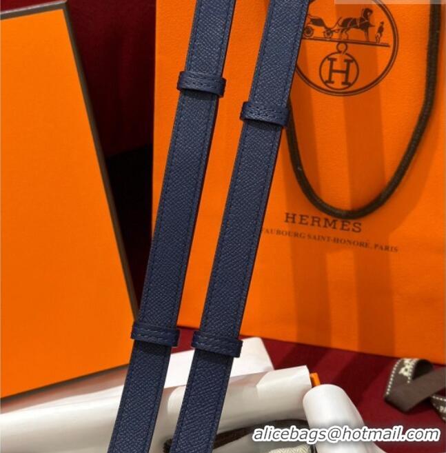 Cheapest Hermes Kelly Duo Belt 1.8cm in Epsom Calfskin H102202 Blue/Gold 2024