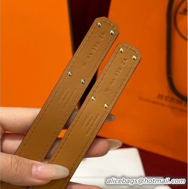 Good Taste Hermes Kelly Duo Belt 1.8cm in Epsom Calfskin H102202 Red/Gold 2024