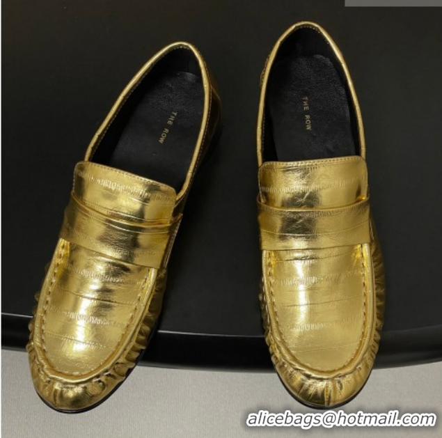Good Looking The Row Loafers in Eel Embossed Leather TR022402 Gold 2026