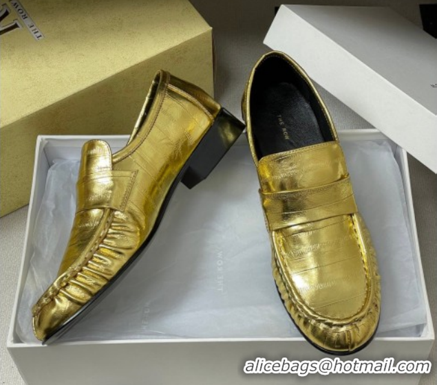 Good Looking The Row Loafers in Eel Embossed Leather TR022402 Gold 2026