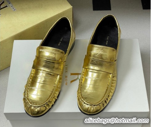 Good Looking The Row Loafers in Eel Embossed Leather TR022402 Gold 2026