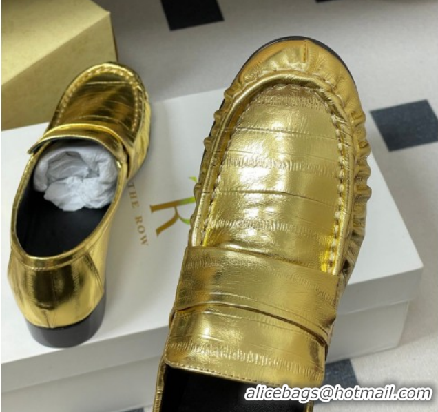 Good Looking The Row Loafers in Eel Embossed Leather TR022402 Gold 2026