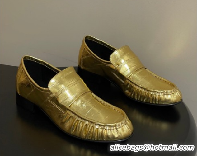 Good Looking The Row Loafers in Eel Embossed Leather TR022402 Gold 2026