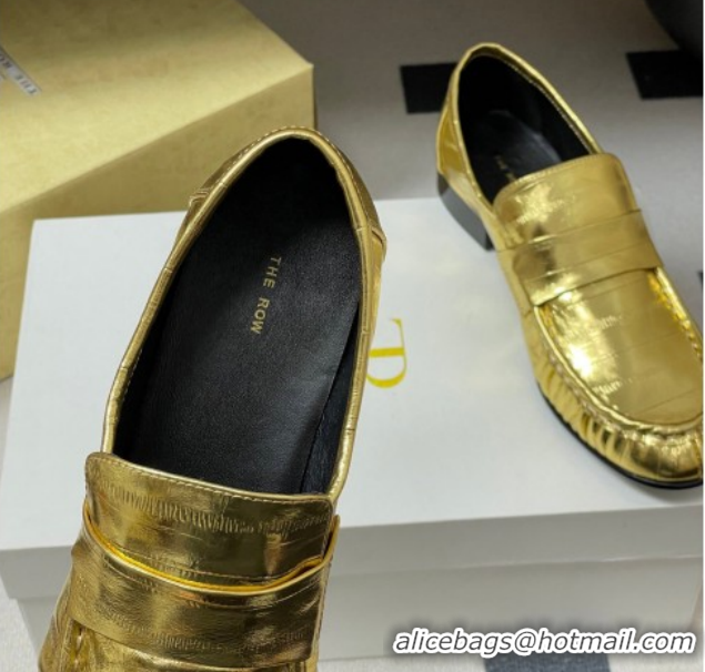 Good Looking The Row Loafers in Eel Embossed Leather TR022402 Gold 2026