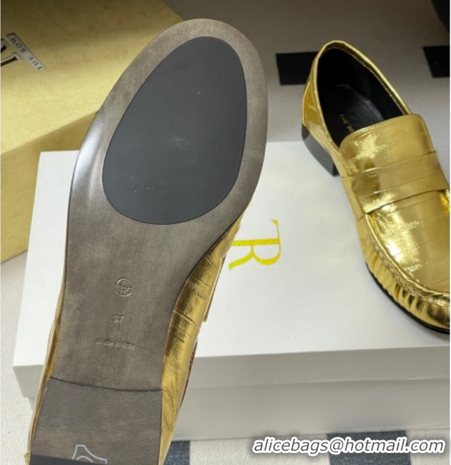 Good Looking The Row Loafers in Eel Embossed Leather TR022402 Gold 2026