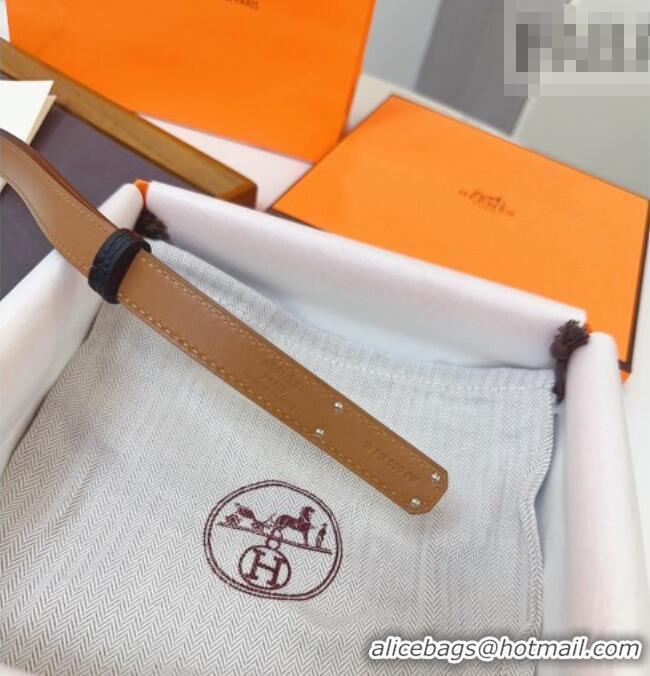 Good Taste Hermes Kelly Duo Belt 1.8cm in Calfskin Leather H102202 Black/Silver 2024