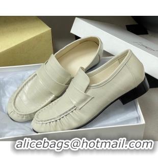 Charming The Row Loafers in Eel Embossed Leather TR022402 White 2026