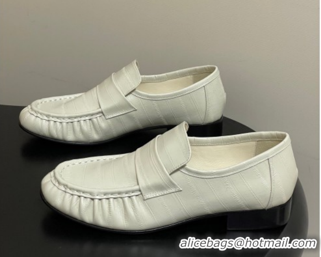 Charming The Row Loafers in Eel Embossed Leather TR022402 White 2026