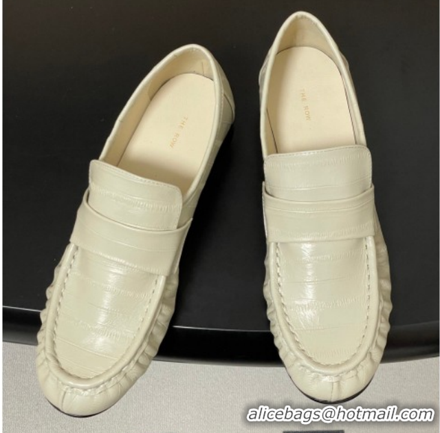Charming The Row Loafers in Eel Embossed Leather TR022402 White 2026