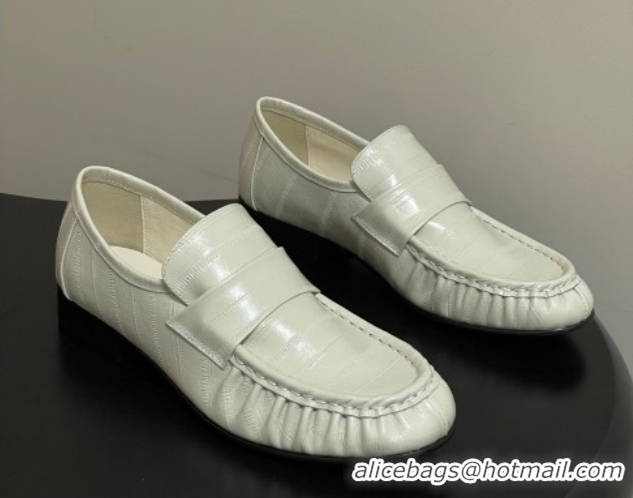 Charming The Row Loafers in Eel Embossed Leather TR022402 White 2026