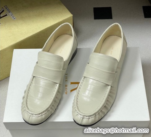 Charming The Row Loafers in Eel Embossed Leather TR022402 White 2026