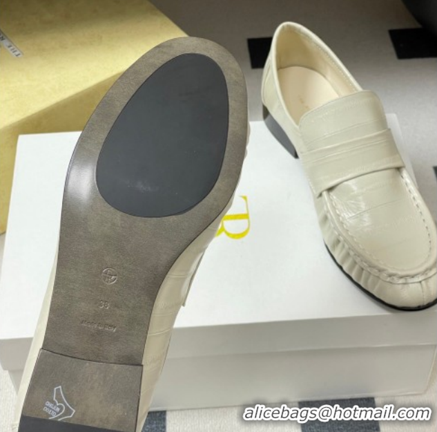 Charming The Row Loafers in Eel Embossed Leather TR022402 White 2026