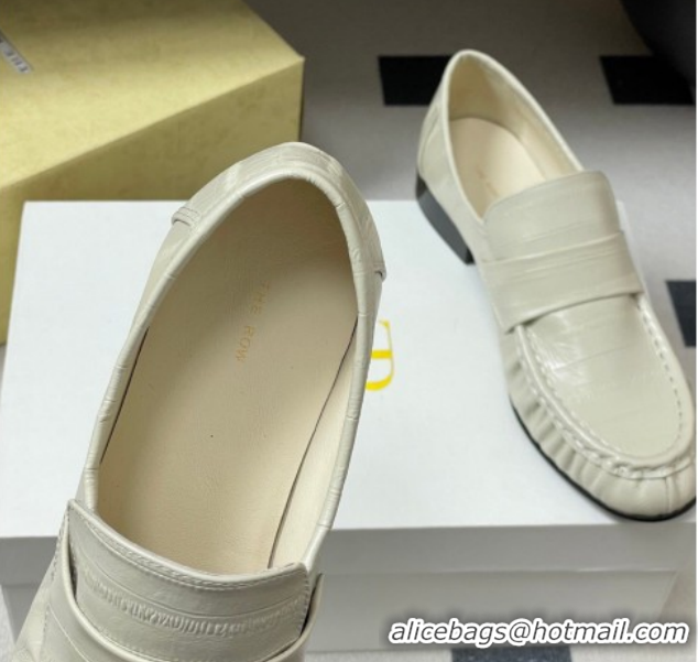 Charming The Row Loafers in Eel Embossed Leather TR022402 White 2026