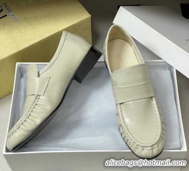 Charming The Row Loafers in Eel Embossed Leather TR022402 White 2026