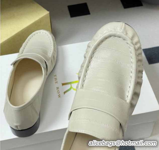 Charming The Row Loafers in Eel Embossed Leather TR022402 White 2026