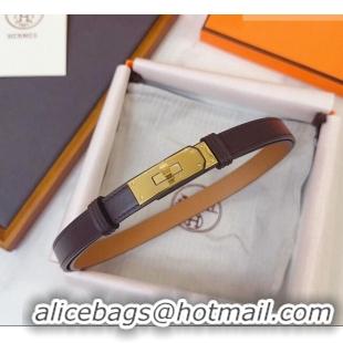 Luxury Cheap Hermes Kelly Duo Belt 1.8cm in Calfskin Leather H102202 Burgundy/Gold 2024
