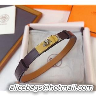 Luxury Cheap Hermes Kelly Duo Belt 1.8cm in Calfskin Leather H102202 Burgundy/Gold/Silver 2024