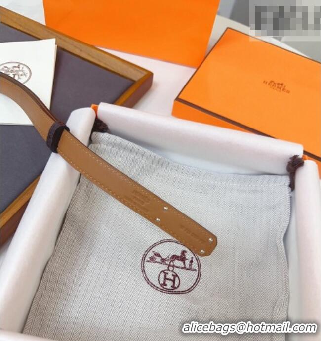 Luxury Cheap Hermes Kelly Duo Belt 1.8cm in Calfskin Leather H102202 Burgundy/Gold/Silver 2024