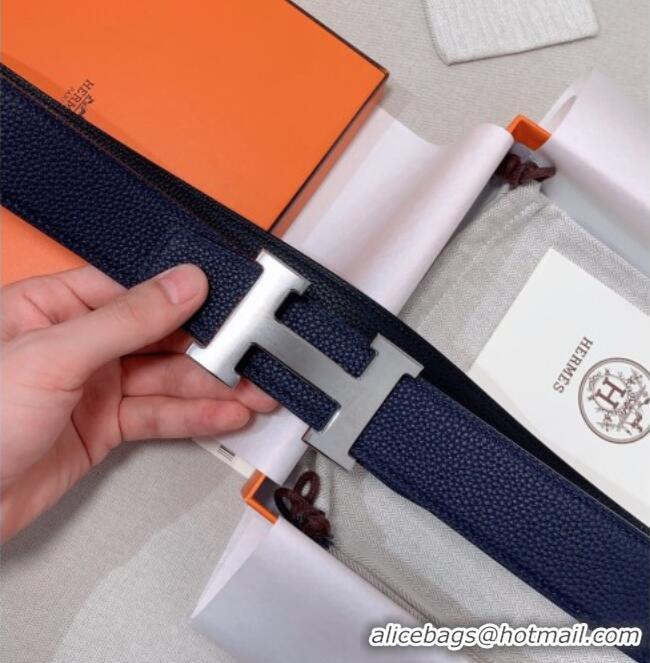 ​Promotional Hermes Constance Belt Buckle & Reversible Togo Calfskin Leather Strap 3.8cm 0108 Black/Blue 2025