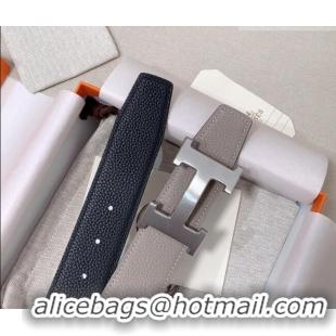 Best Product Hermes Constance Belt Buckle & Reversible Togo Calfskin Leather Strap 3.8cm 0108 Light Grey 2025