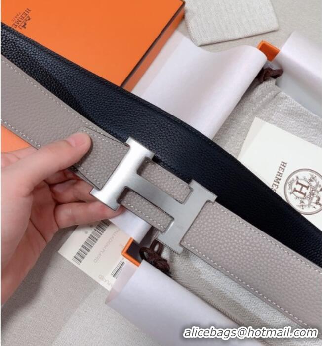 Best Product Hermes Constance Belt Buckle & Reversible Togo Calfskin Leather Strap 3.8cm 0108 Light Grey 2025