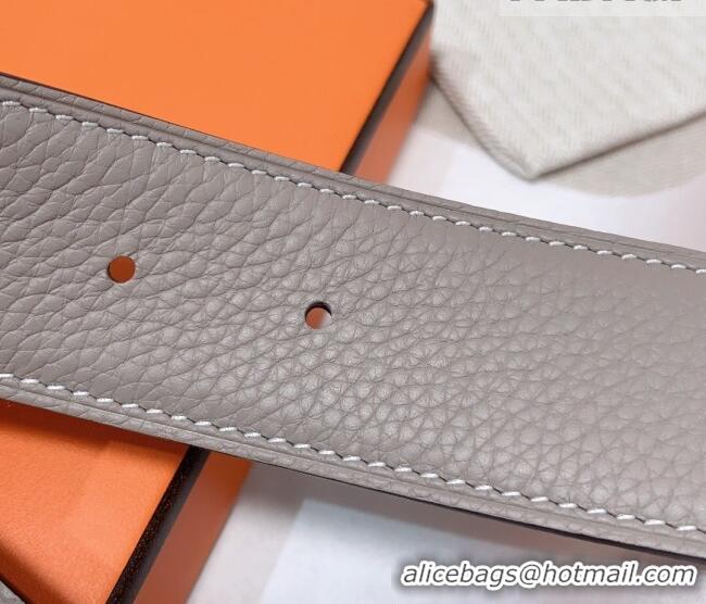 Best Product Hermes Constance Belt Buckle & Reversible Togo Calfskin Leather Strap 3.8cm 0108 Light Grey 2025