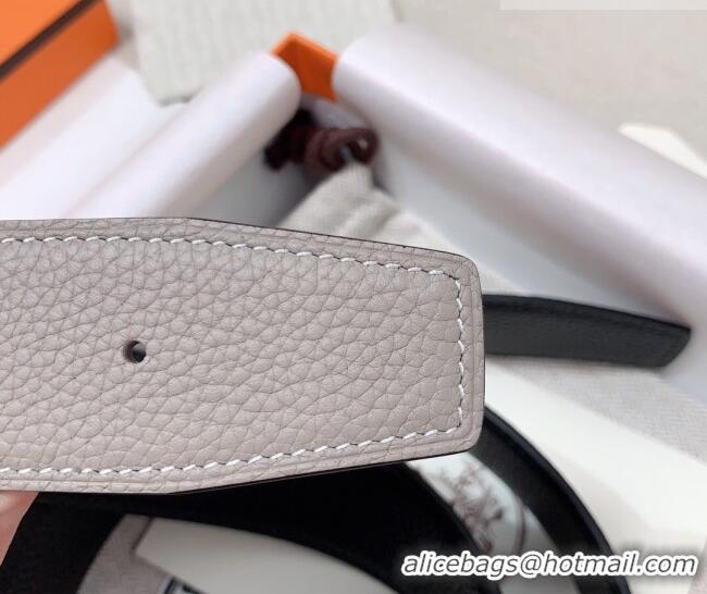 Best Product Hermes Constance Belt Buckle & Reversible Togo Calfskin Leather Strap 3.8cm 0108 Light Grey 2025