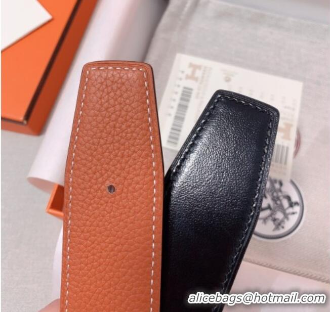 Luxury Cheap Hermes Constance Belt Buckle & Reversible Calfskin Leather Strap 3.8cm 010802 Brown/Silver 2025