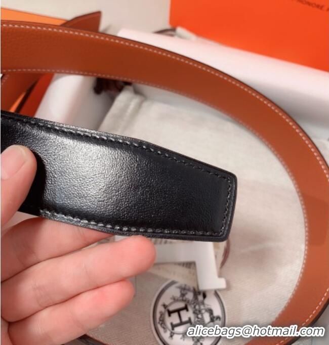 Luxury Cheap Hermes Constance Belt Buckle & Reversible Calfskin Leather Strap 3.8cm 010802 Brown/Silver 2025