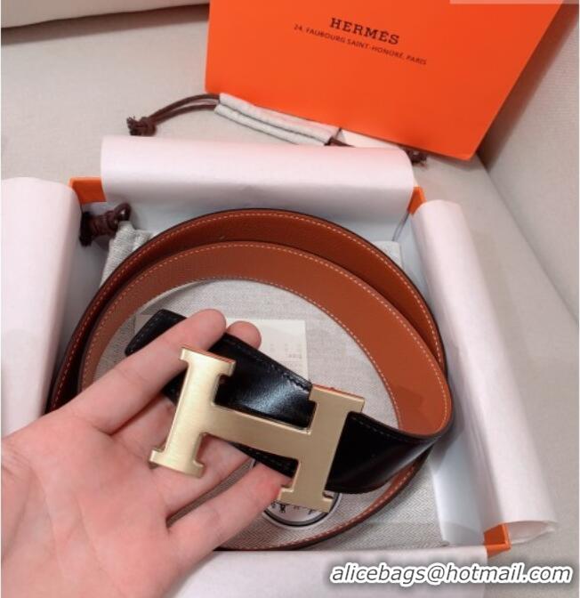 ​Most Popular Hermes Constance Belt Buckle & Reversible Calfskin Leather Strap 3.8cm 010802 Brown/Gold 2025