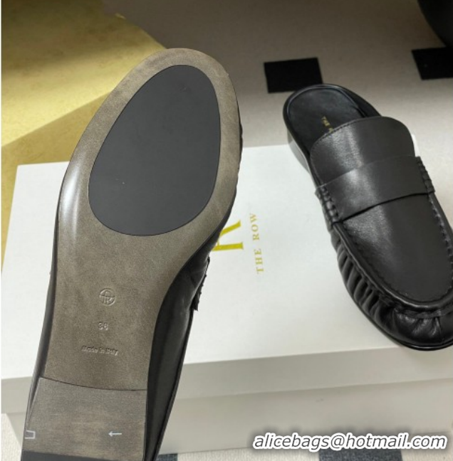 Luxury Cheap The Row Flat Mules in Calfskin Leather TR022402 Black 2026