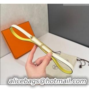 Discount Hermes Roulis belt buckle & Reversible leather strap 1.3cm 0314 White/Yellow/Gold 2025