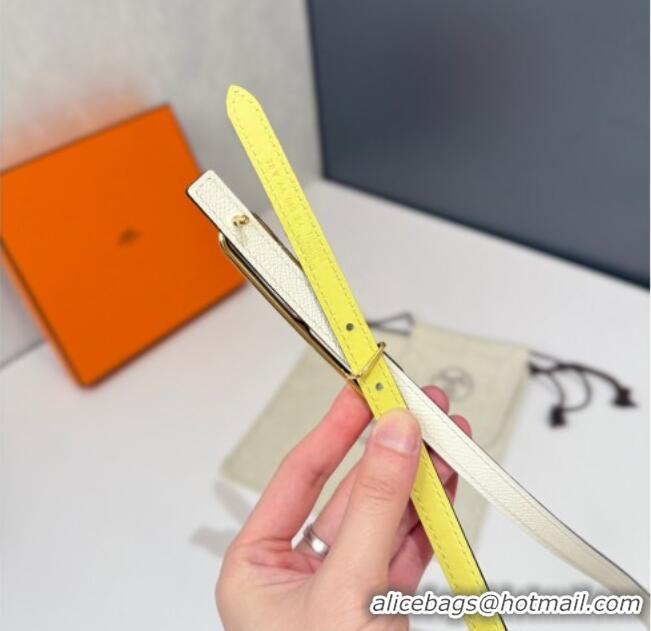 Discount Hermes Roulis belt buckle & Reversible leather strap 1.3cm 0314 White/Yellow/Gold 2025