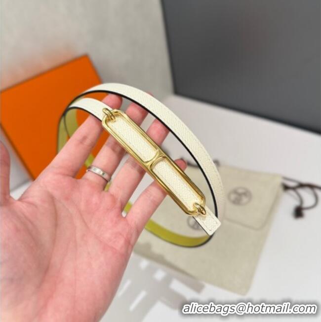 Discount Hermes Roulis belt buckle & Reversible leather strap 1.3cm 0314 White/Yellow/Gold 2025