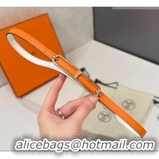 Low Price Hermes Roulis belt buckle & Reversible leather strap 1.3cm 0314 Orange/Rose Gold 2025